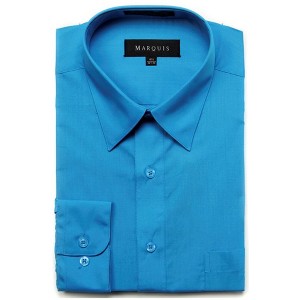 Classic Regular Fit Long Sleeve Point Collar Dress Shirt - 1 of 4