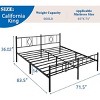 Cal King Metal Bed Frame 35.56 cm High with Iron Headboard, No Box Spring, Black - 2 of 3