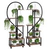 2 Pack 6 Tier Metal Plant Stand, Heart Shaped Plant Rack w/ Wheels, Hooks, Large Ladder Flower Display Shelf Holder for Home, Garden, Balcony - 3 of 4