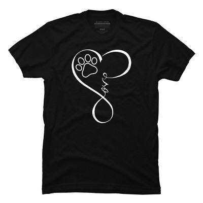 Men's Design By Humans Paw Print Perfect Heartbeat By dogsandhugs T-Shirt