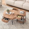 Garvee Round Side Table – Farmhouse Vintage Style End Table with Drawer, Sturdy Structure, and Multi-Functional Use for Living Room or Bedroom - 3 of 4
