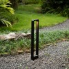 Gardenised Decorative Driveway Bollard Rectangle LED Garden Light, Large Black Aluminum Pathway Yard Outdoor Light - 2 of 4