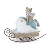 Santa on Sled Figurine Set Of 2 – Resin with Stone Powder – 5" Height Holiday Decor – By Melrose - 3 of 4