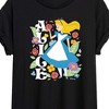 Women's - Alice in Wonderland - Flowers Oversized Graphic T-Shirt - 2 of 4
