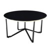 Vynxaria Series 24 in. Black Round Glass End Table with Tempered Glass Top and Metal Frame - 4 of 4