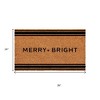 HomeRoots 24" X 36" Brown And Black Christmas Merry and Bright Outdoor Coir Door Mat - 3 of 4