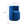 Modway Della Swivel Chair – Navy Performance Velvet Upholstery with Iron Base, Modern Rounded Lounge Seat for Living Room or Office - 2 of 4