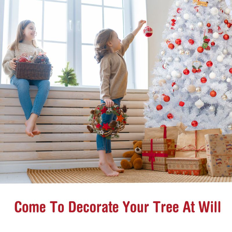 Tangkula White Realistic Xmas Tree, Lush Christmas Tree W/ PVC & PET Branch Tips, 4 of 11