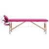 vidaXL Foldable Massage Table 2 Zones Wood Pink - 3 of 4