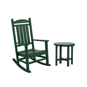 WestinTrends  2-Piece Classic Porch Rocking Chair With Side Table Set - 1 of 2