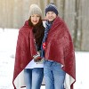 Women's Fuzzy Plush Fleece Full Lined Wrap Sweaters, Adult Wearable Blanket Cape, Super Warm Soft Cozy Gift for her - Catalonia - 3 of 4