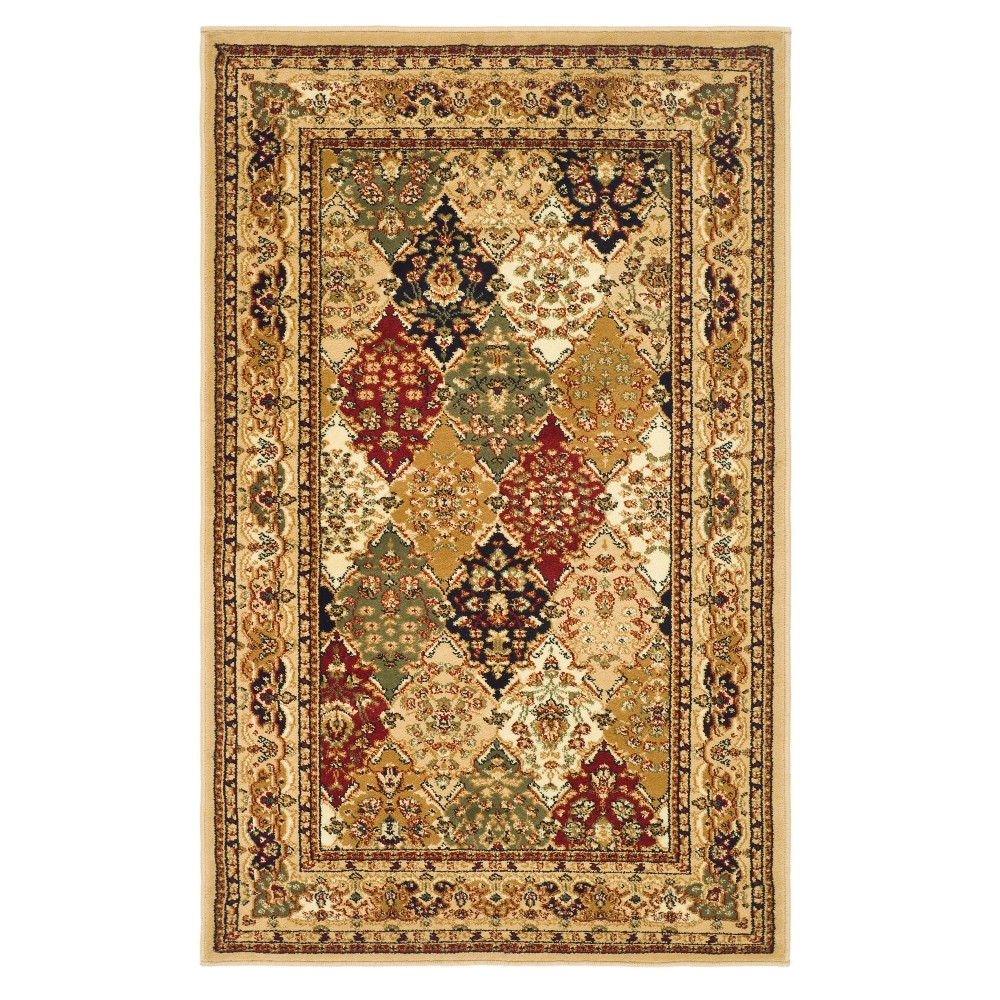 Floral Loomed Accent Rug 2'3inx4' Ivory/Green - Safavieh