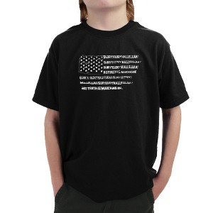 LA Pop Art Boy's Word Art T-shirt - Glory Hallelujah Flag - 1 of 4