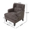 Lyngins Classic Teddy Fleece Accent Chair with Tufted Backrest, Ergonomic Upholstered Armchair with Birch Legs, Sofa Chair for Living Room, Bedroom - 2 of 4