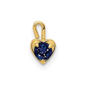 Black Bow Jewelry Sept Synthetic Sapphire 14k Yellow Gold Heart Pendant Enhancer, 5mm - 1 of 4