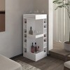45.9 In. Corner Bar Cabinet with Wine Rack and Open Shelf, White - 2 of 4