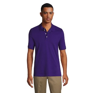 Lands' End School Uniform Men's Long Sleeve Interlock Polo Shirt - 1 of 4