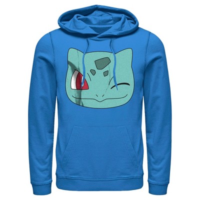 Men's Pokemon Bulbasaur Wink Face Pull Over Hoodie