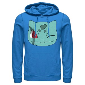 Men's Pokemon Bulbasaur Wink Face Pull Over Hoodie - 1 of 4