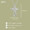 GILDED 1/4 Carat Total Weight Natural Round-Cut Diamond Twist Cross Pendant-Necklace in 10KT White Gold or 925 Sterling Silver, 18" Chain - 4 of 4