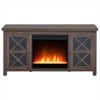 47.75 in. Alder Brown TV Stand with Crystal Fireplace Insert - Henn&Hart - 3 of 4