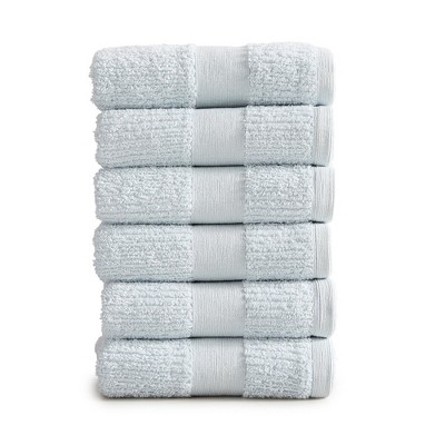 Market & Place Turkish Cotton Luxury 6-Pack Hand Towel Set Light Grey