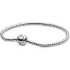 Snake Chain Bracelet for Women, Charm Compatible Jewelry with Gift Box, Sterling Silver Adjustable - 2 of 4