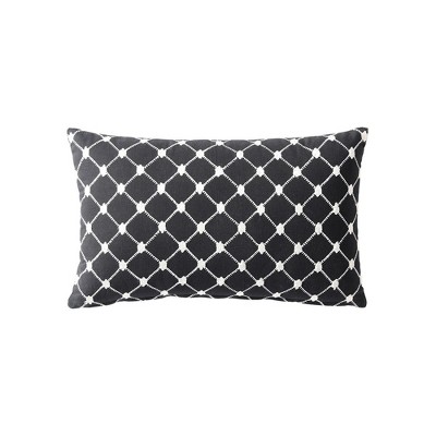 Linen Classique Dotted Windowpane Reversible Decorative Pillow