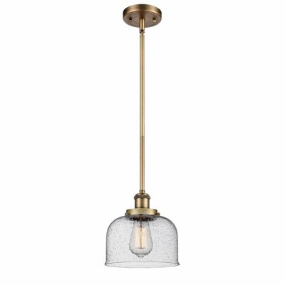 Bell - 1 Light Stem Hung Mini Pendant In Industrial Style-10 Inches Tall and 8 Inches Wide