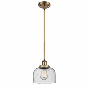 Bell - 1 Light Stem Hung Mini Pendant In Industrial Style-10 Inches Tall and 8 Inches Wide - 1 of 1