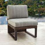 Armless Patio Chair Striped Cushion Light Gray - Patio Festival