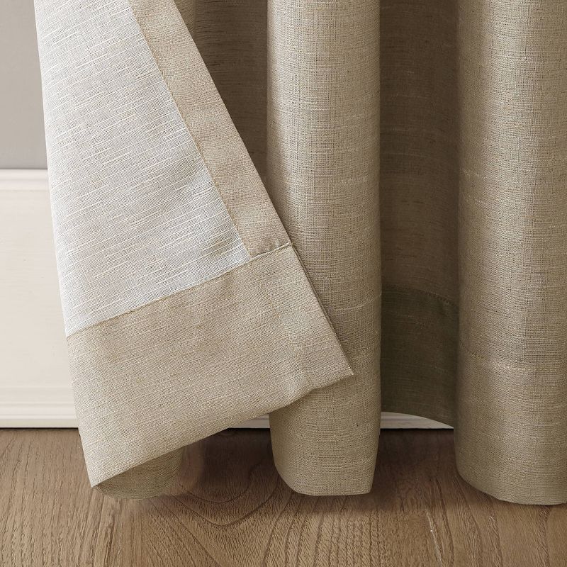 Linen Blend Textured Sheer Rod Pocket Curtain Panel - No. 918, 5 of 8