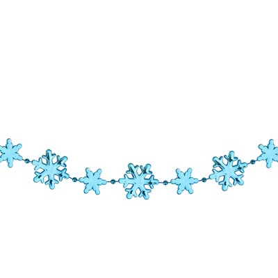 Northlight 8' x 1" Shiny Blue Snowflakes Beaded Christmas Garland - Unlit