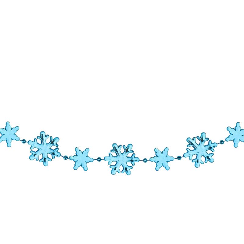 Northlight 8' x 1" Shiny Blue Snowflakes Beaded Christmas Garland, 1 of 4