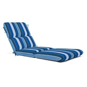 Casual Cushion Stripe Sunbrella Fabric 1-Piece Outdoor Chaise Cushion, 22.5"W x 74"L - 1 of 4