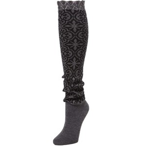 Memoi Chaleur Geometric Slouched Knee High Socks - 1 of 2
