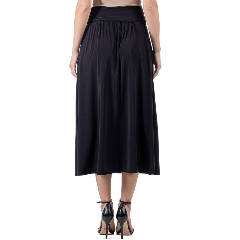 24seven Comfort Apparel Womens Foldover Maxi Skirt With Pockets, 3 of 7