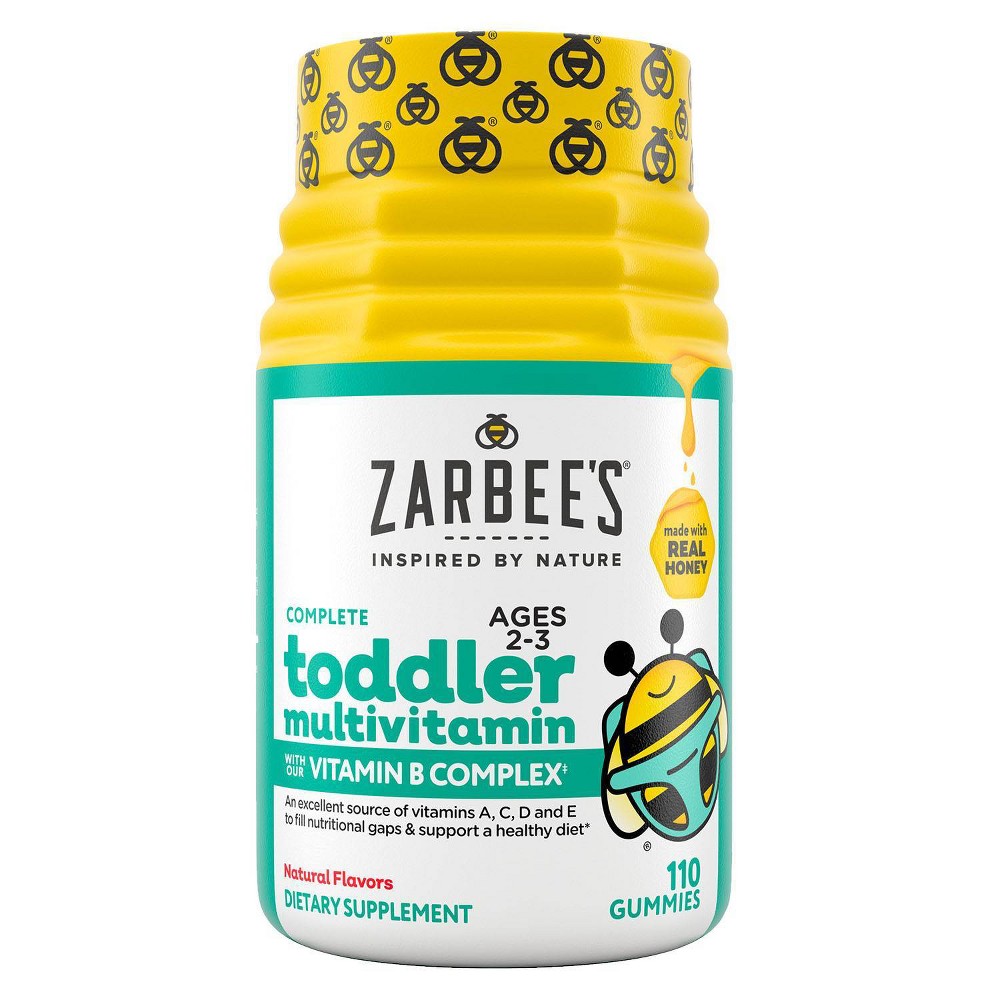 Zarbee'S Toddler Vitamins, Complete Multivitamin With Vitamin A, C, D3 & B-Complex, Easy To Chew, Gluten, Soy, Nut & Dairy Free, Natural Fruit Flavors, 2-3 Years, 110 Count (B01F1G7TJW)