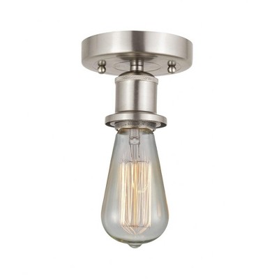 Bare Bulb - 1 Light Semi-Flush Mount In Industrial Style-3.75 Inches Tall and 2 Inches Wide