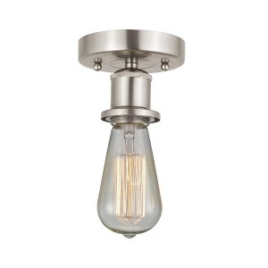 Bare Bulb - 1 Light Semi-Flush Mount In Industrial Style-3.75 Inches Tall and 2 Inches Wide - 1 of 1