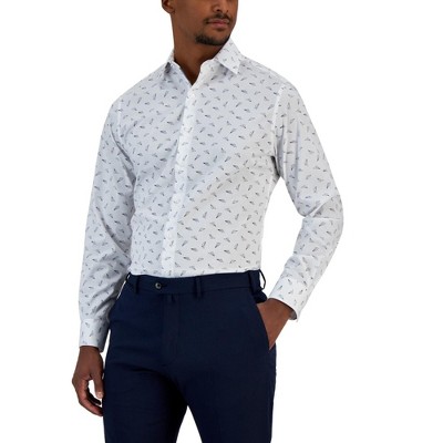 bar III Mens Stretch Paper Plane Button Down Dress Shirt