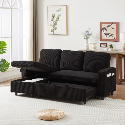 Racxily Linen L-Shaped Combo Sofa Sofa Bed with Pullout Bed, Reversible Sofas Bed, for Tight Spaces, Reversible Sleeper Combo Couch