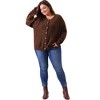 Agnes Orinda Women's Plus Size Classic Long Sleeve Knit Casual Front Button Down Cardigan - 3 of 4