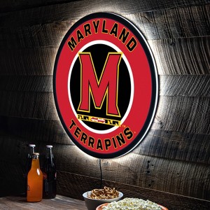 Evergreen Ultra-Thin Edgelight LED Wall Decor, Round, University of Maryland- 23 x 23 Inches Made In USA - 1 of 4