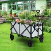 Costway Folding Collapsible Wagon Utility Camping Cart W/Wheels & Adjustable Handle Red\Grey\Navy - 2 of 4