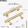attop 4pcs Solid Brass Gold Cabinet Pulls, 3-Inch Hole Centers for Kitchen Cupboard Handles Bathroom Brushed Brass  Pulls Wardrobe Door Handles - 2 of 4