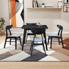 5 PCS Round/Square Dining Table Set Wooden Dining Set Bistro Dining Set with 4 Upholstered Chairs, Black/Walnut/Natural-ModernLuxe - 2 of 4