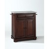 HomeStock  Alexandria Granite Top Small Portable Rolling Kitchen Island Storage Cart, Microwave Stand, Mahogany - 2 of 4