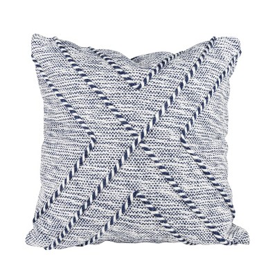 Black Cross Striped 18x18 Hand Woven Filled Pillow - Foreside Home