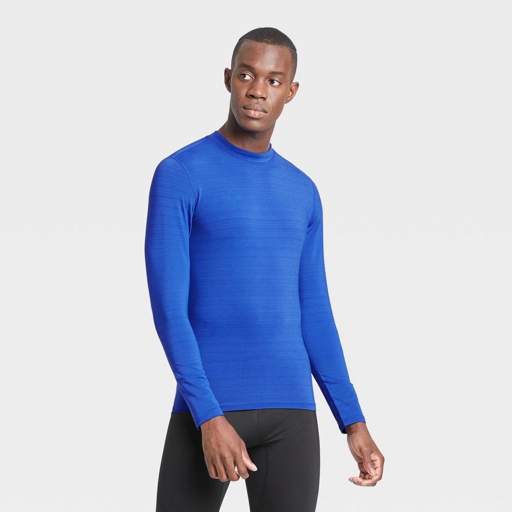 Men's Long Sleeve Fitted Cold Mock T-Shirt - All in Motion Blue XXL was $22.0 now $11.0 (50.0% off)